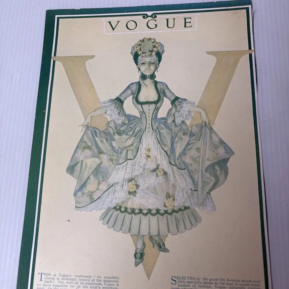 Vintage 1910s Vogue Magazine & Hamilton Watch Print Advertising Lot of 2 Ads